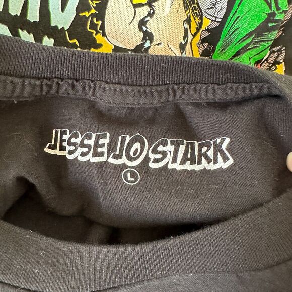 NWOT Jesse Jo Stark Black Short Sleeve Rot Away Wish I Was Dead Graphic Tee L - Picture 8 of 11